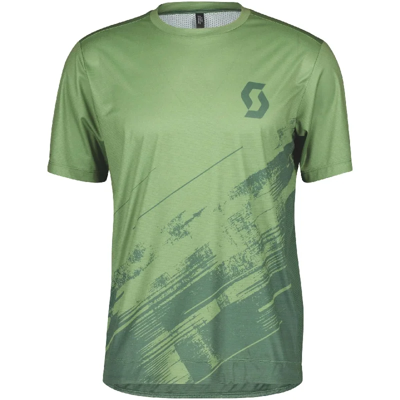 Men’s short-sleeve jade shirts-Scott Trail Vertic Short Sleeve Mens Cycling Jersey - Green