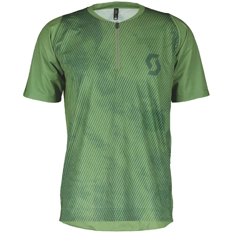 Men’s short-sleeve peak shirts-Scott Trail Vertic Zip Short Sleeve Mens Cycling Jersey - Green