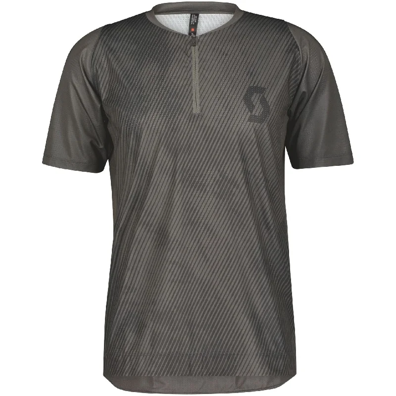 Men’s short-sleeve yarn tops-Scott Trail Vertic Zip Short Sleeve Mens Cycling Jersey - Grey