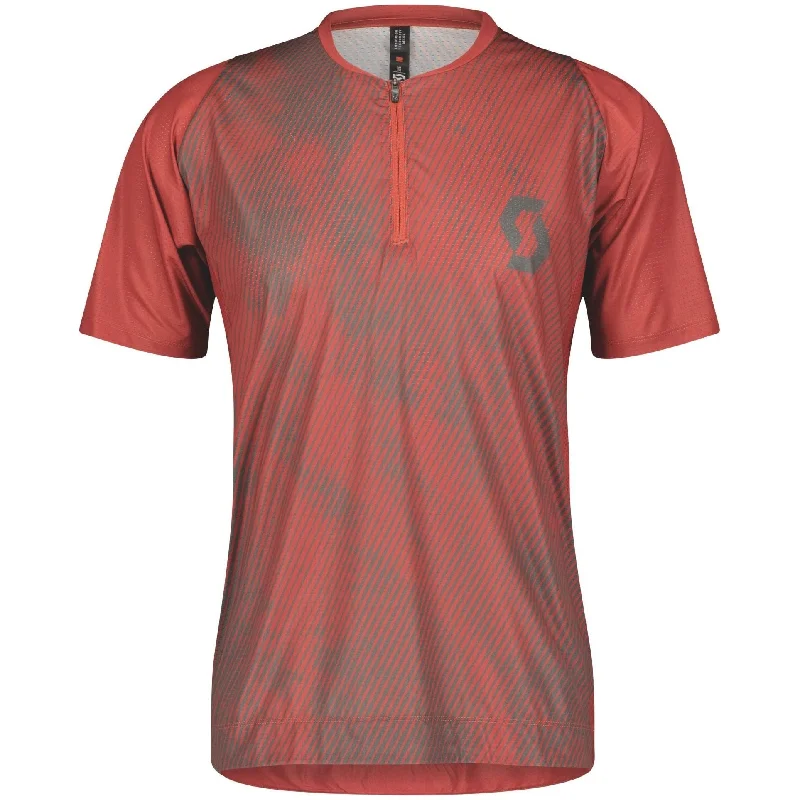 Men’s short-sleeve volt tees-Scott Trail Vertic Zip Short Sleeve Mens Cycling Jersey - Red