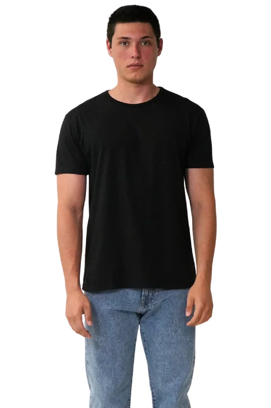 Men’s short-sleeve link shirts-T-Shirt in Black