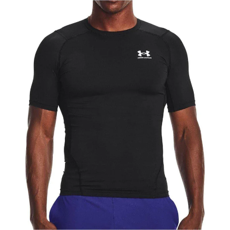 Men’s short-sleeve harp polos-Under Armour HeatGear Armour Short Sleeve Mens Compression Top - Black