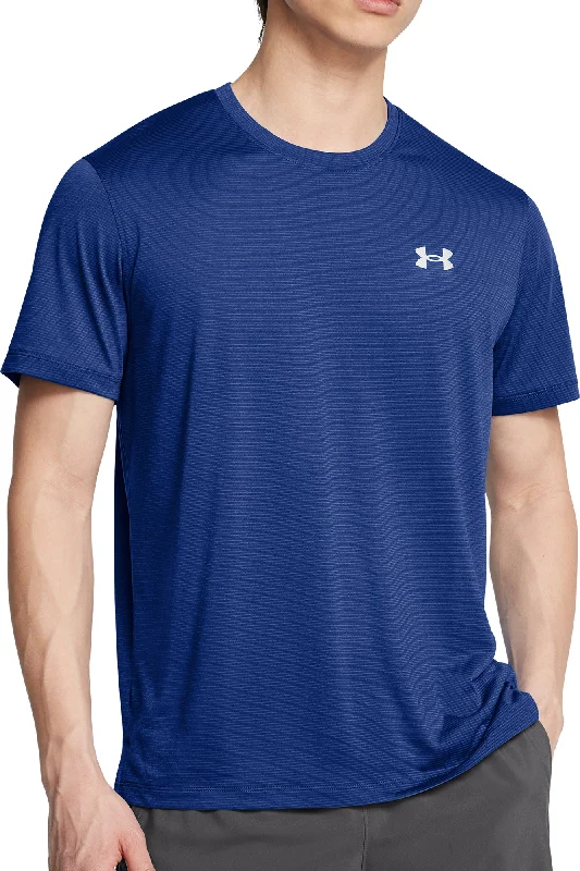 Men’s short-sleeve crux tops-Under Armour Launch Short Sleeve Mens Running Top - Blue