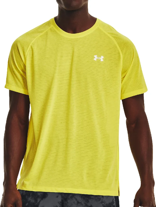 Men’s short-sleeve nook polos-Under Armour Streaker Short Sleeve Mens Running Top - Yellow