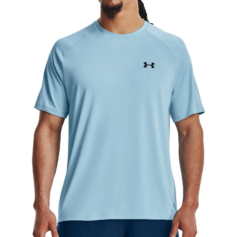 Men’s short-sleeve bold stripe tops-Under Armour Tech 2.0 Short Sleeve Mens Training Top - Blue