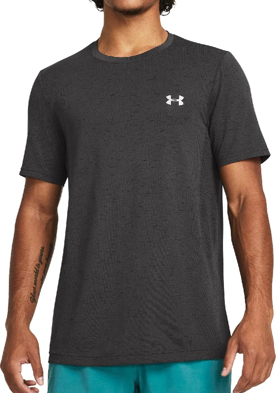 Men’s short-sleeve zone tees-Under Armour Vanish Seamless Short Sleeve Mens Running Top - Grey