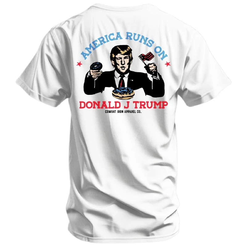 Men’s short-sleeve rally tees-America Run's On Donald J. Trump Men's T-Shirt