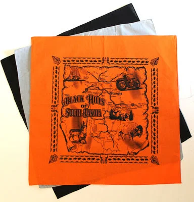 Men’s short-sleeve perk tops-Black Hills Map Bandana