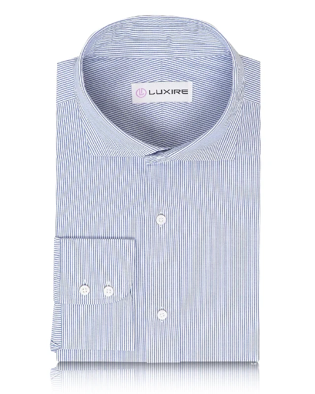 Men's soft lyocell shirts-Blue University Stripes