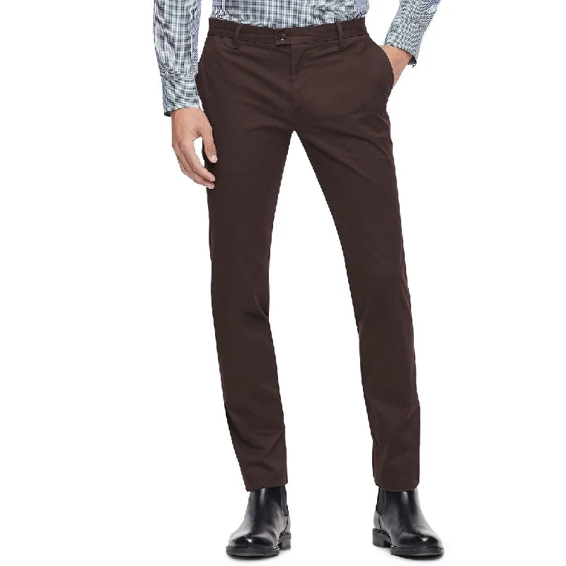 Men's relaxed chino pants-Calvin Klein Men's Refined Stretch Slim Fit Chinos Brown Size 32x32