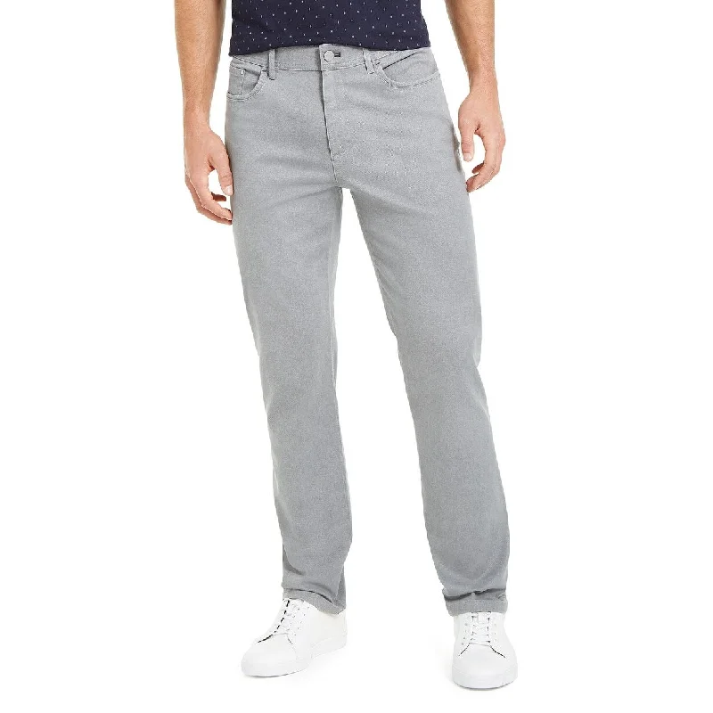 Men's sturdy windproof pants-Calvin Klein Men's Slim-Fit Printed Texture Pants Gray Size 32x30