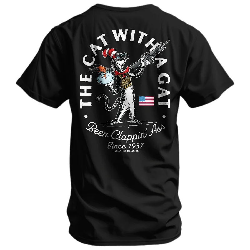 Men’s short-sleeve blaze shirts-The Cat With A Gat Remix Men's T-Shirt