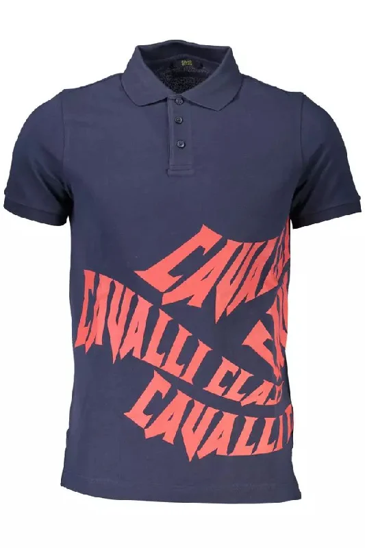 Men’s short-sleeve grit tops-Cavalli Class Elegant Short-Sleeved Cotton Men's Polo