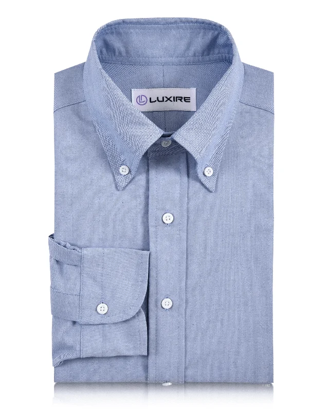 Men's vintage lattice shirts-Classic Blue Oxford Dress Shirt