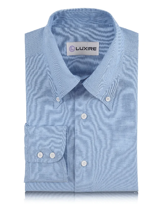 Men's stylish knot-front shirts-Classic Blue Summer Oxford Shirt