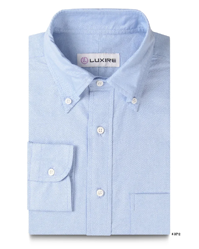 Men's elegant damask shirts-Classic Blue Summer Oxford