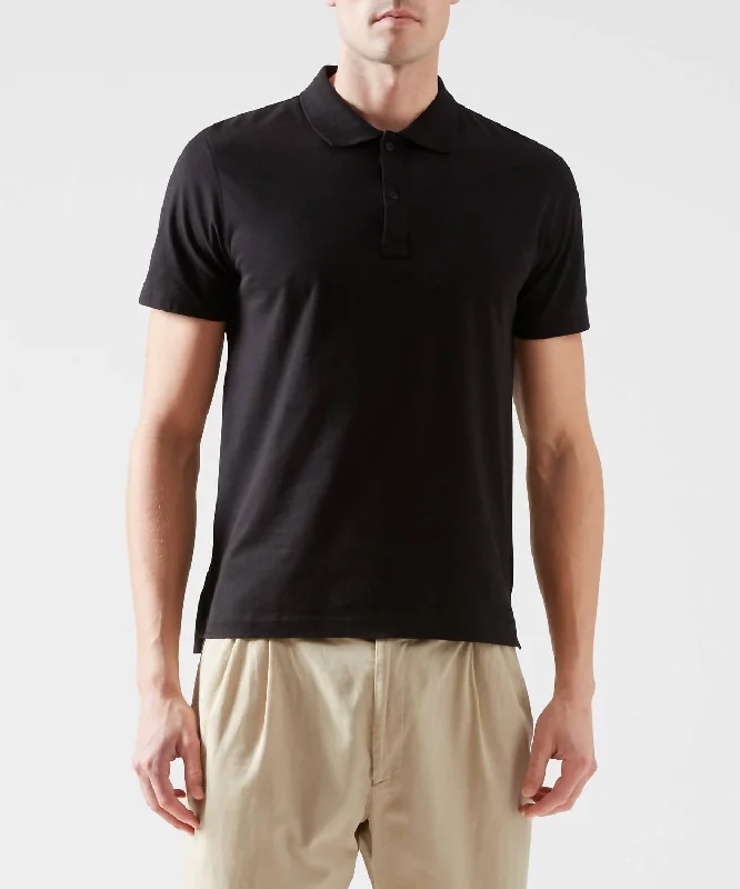 Men’s short-sleeve tope polos-Classic Jersey Polo In Black