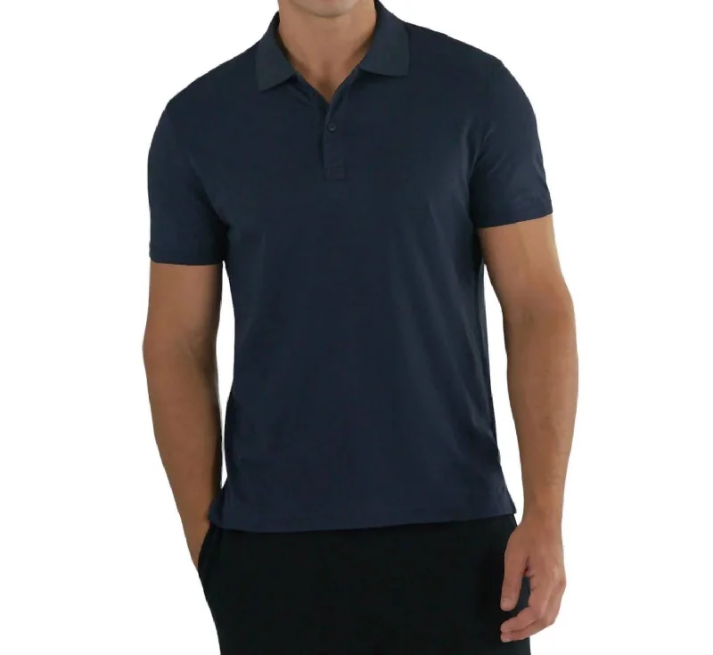 Men’s short-sleeve quip shirts-Classic Jersey Polo In Midnight