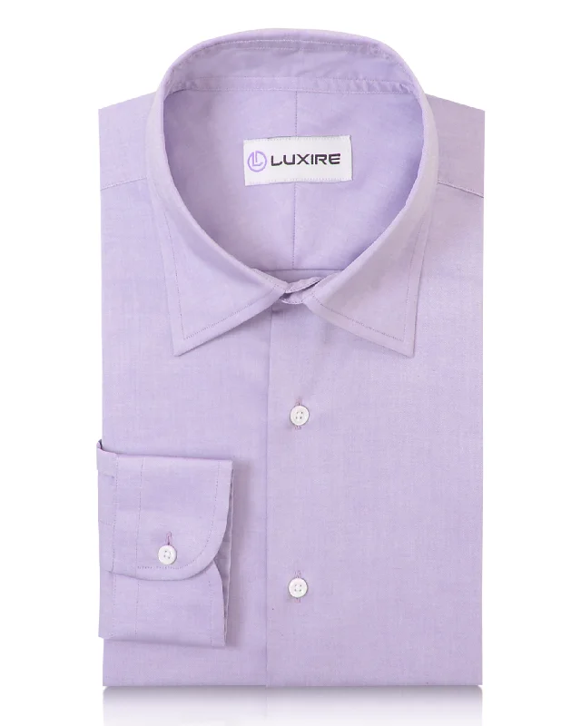 Men's elegant damask shirts-Classic Purple Pinpoint Oxford Shirt