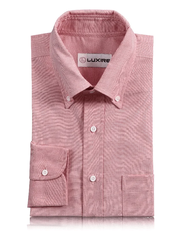 Men's relaxed poplin shirts-Classic Red Oxford Shirt