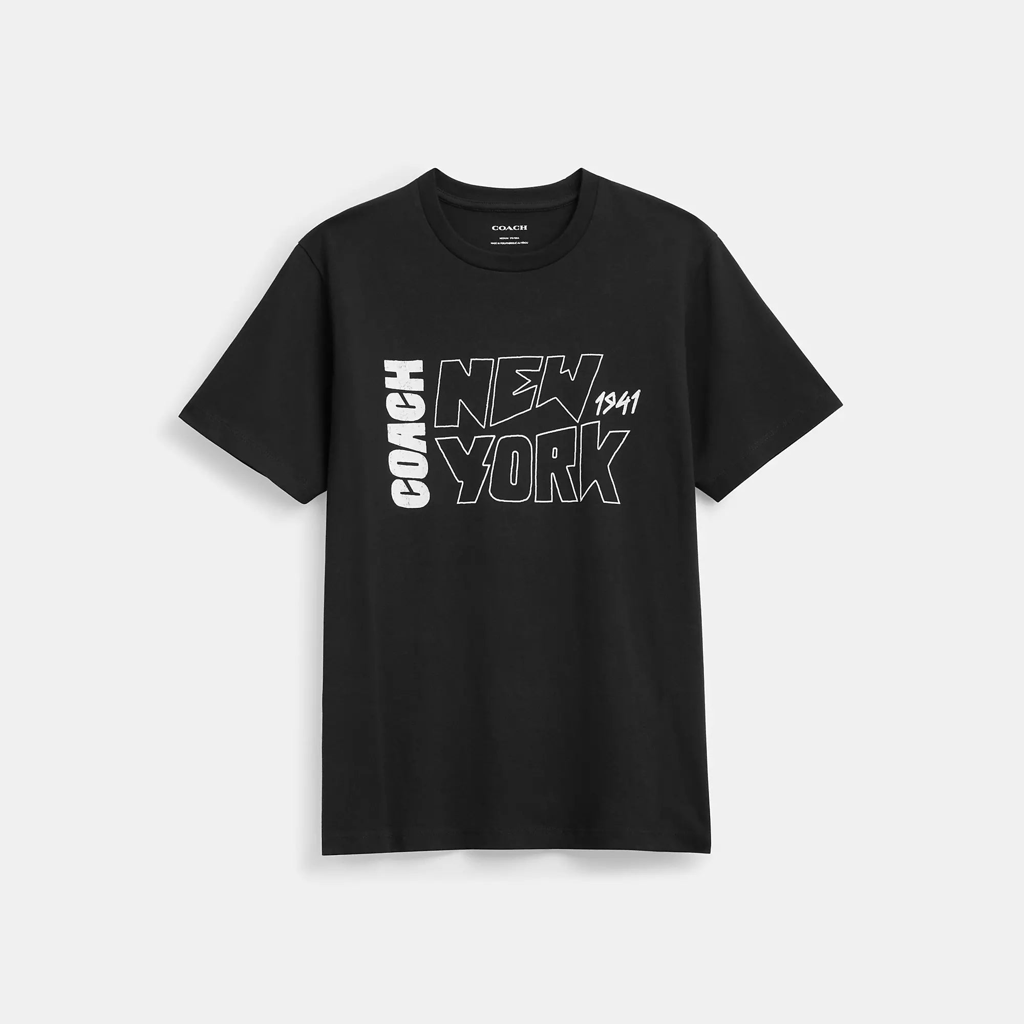 Men's casual bleach-wash shirts-Coach Outlet New York Graphic T Shirt In Organic Cotton