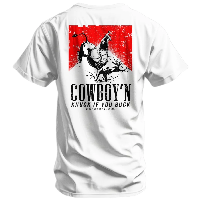 Men’s short-sleeve orbit tops-Cowboy'n | Knuck If You Buck Men's T-Shirt