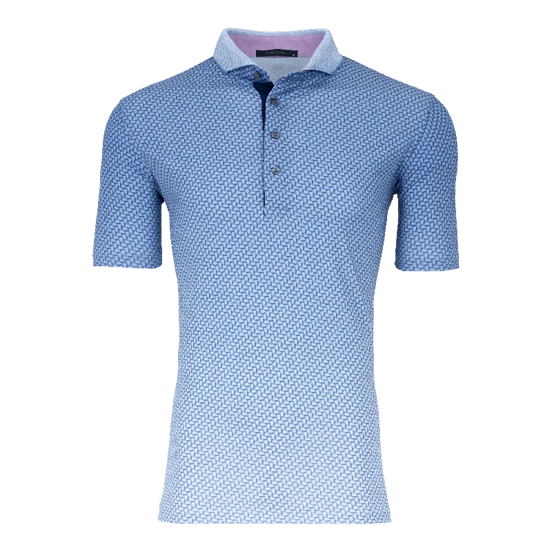 Men’s short-sleeve hybrid tops-Dances With Wolves Ombre Polo