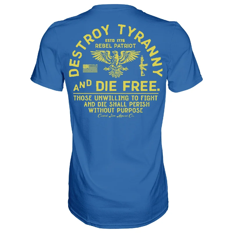 Men’s short-sleeve reef polos-Destroy Tyranny and Die Free Men's T-Shirt