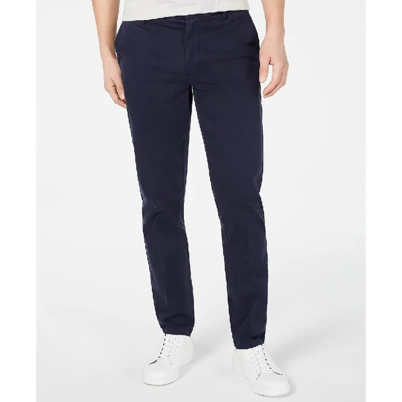 Men's soft washed denim pants-DKNY Men's Bedford Performance Stretch Sateen Pants Navy Size 32X32