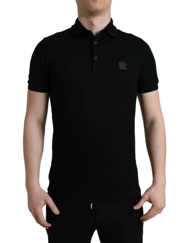 Men’s short-sleeve wild tops-Dolce & Gabbana Elegant  Cotton Polo Men's Shirt