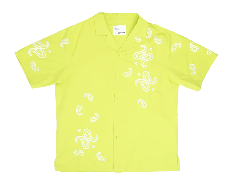 Men's stylish crossover shirts-EPTM S/S BUTTON DOWN SHIRT LIME - EASTON