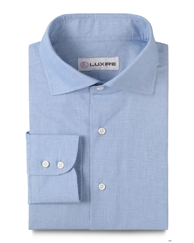 Men's classic barrel-cuff shirts-Everyday Shirt: Pale Blue End-on-End