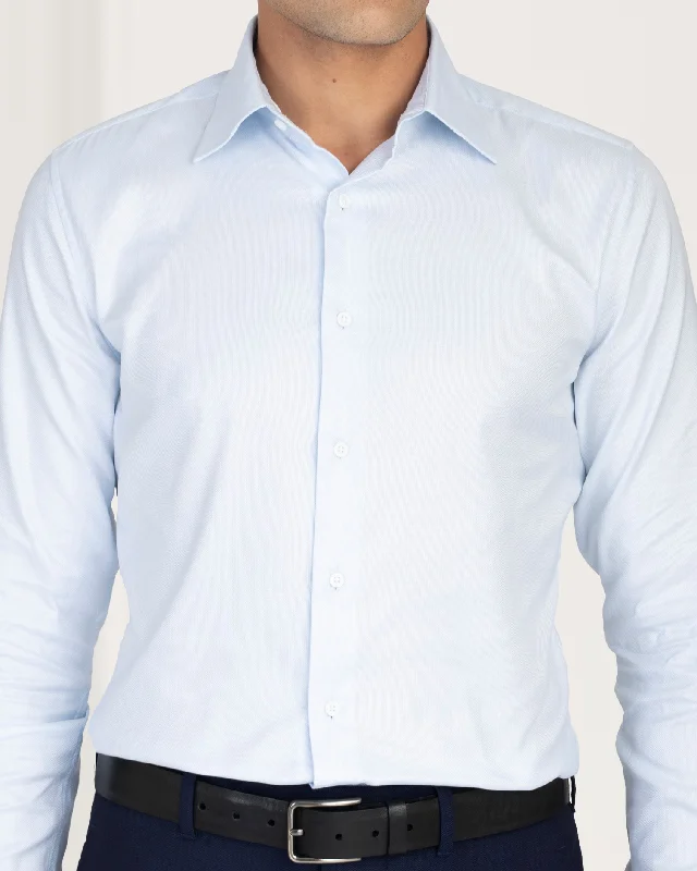 Men's soft crepe shirts-EZS Brembana Business Blue Royal Oxford : 2-Ply Giza