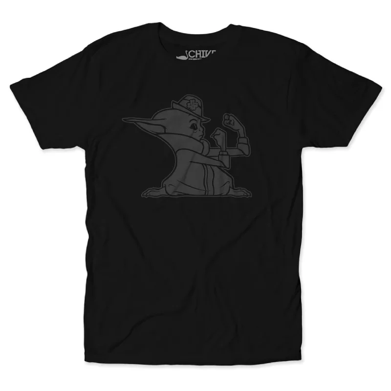 Men’s short-sleeve sleek tees-Fighting Grogu Blackout Tee