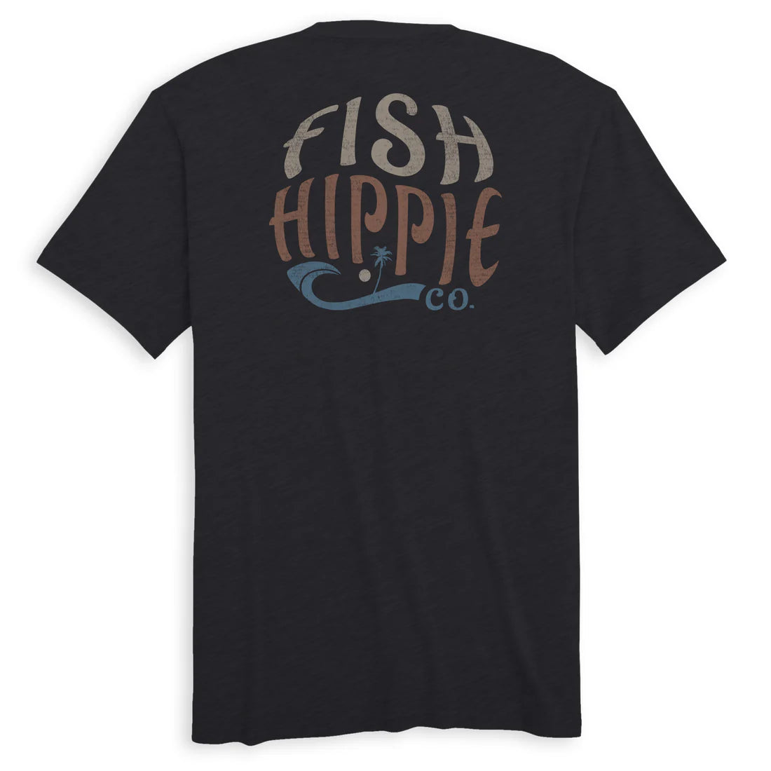 Men’s short-sleeve lawn polos-Fish Hippie M SS Seagroove Tee BLACK HEATHER