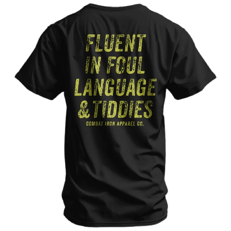 Men’s short-sleeve ultra polos-Fluent In Foul Language and Tiddies Men's T-Shirt