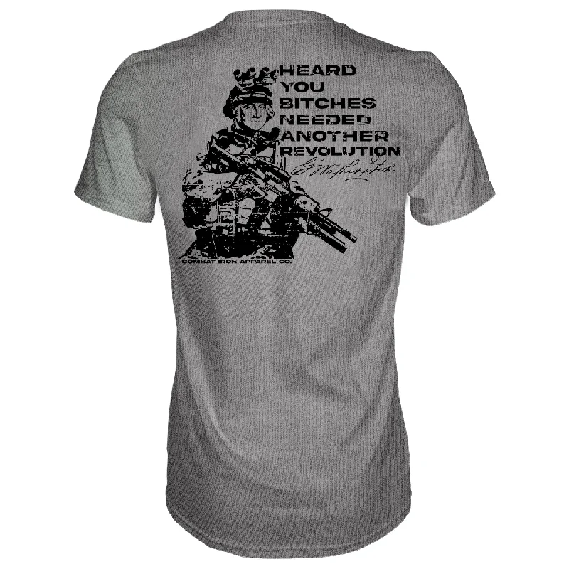 Men’s short-sleeve yarn tops-George Washington: Heard You B*tches Needed Another Revolution Men's T-Shirt