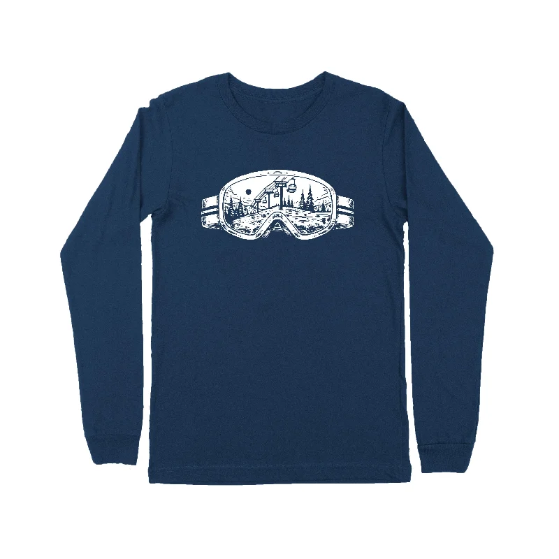 Men’s short-sleeve keel tees-Goggle Long Sleeve Tee-Navy