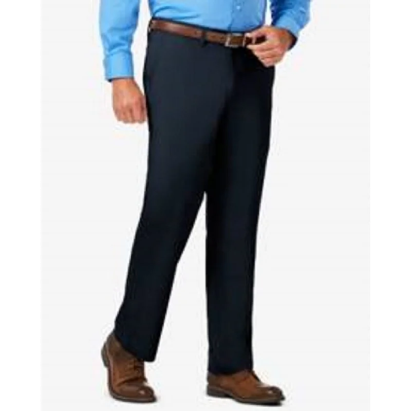 Men's fresh modern fit pants-Haggar Men's Luxury Comfort Flat Front Chino Pant Navy Size 32X34