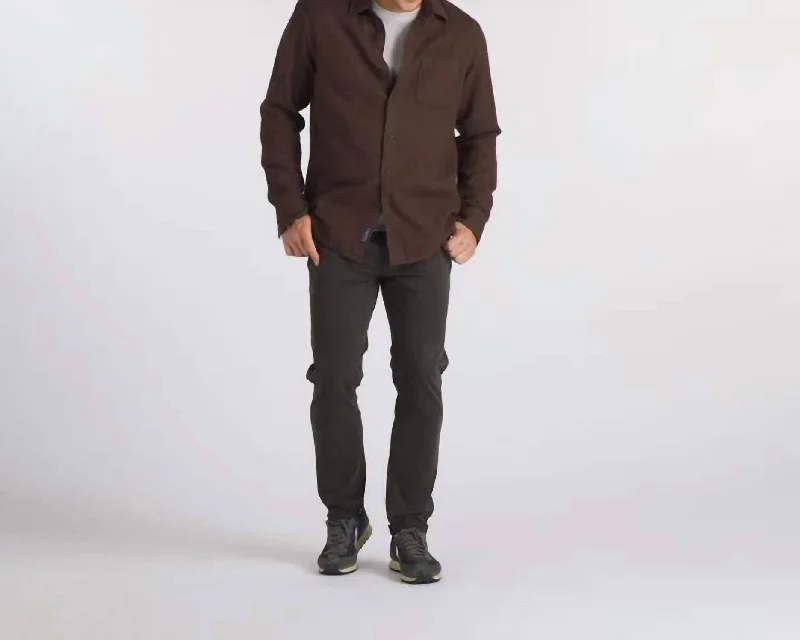 Men’s short-sleeve keel tees-Harper 3-Ply Jaspe Flannel In Chocolate Truffle