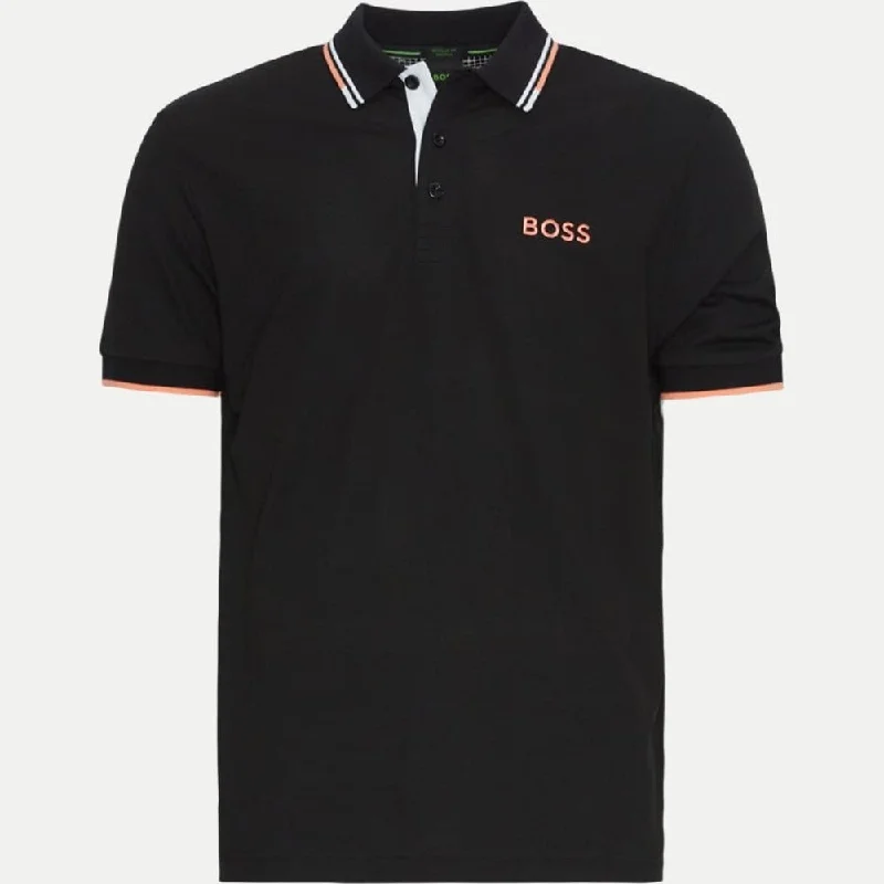 Men’s short-sleeve subtle tops-Hugo Boss Men's Paddy Pro Stretch Pique Polo Shirt, Black