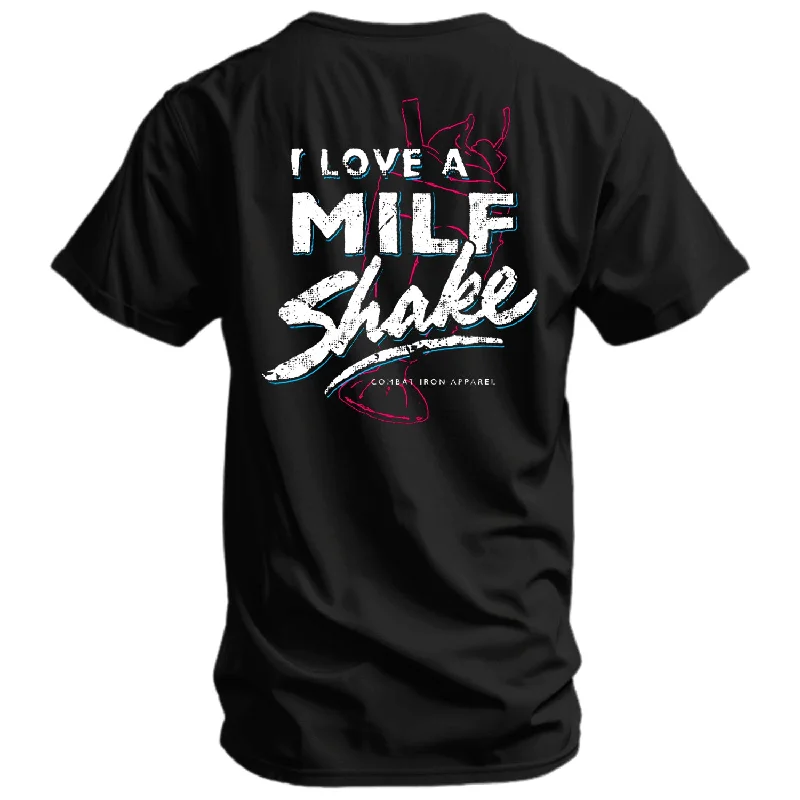 Men’s short-sleeve fitted polos-I Love Milf Shake Men's T-Shirt