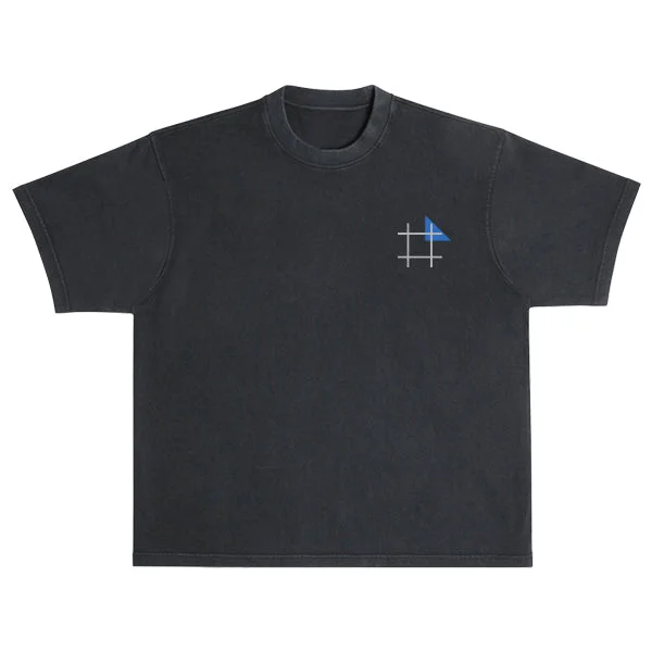 Men’s short-sleeve brim shirts-Icon heavyweight Boxy Black Tee