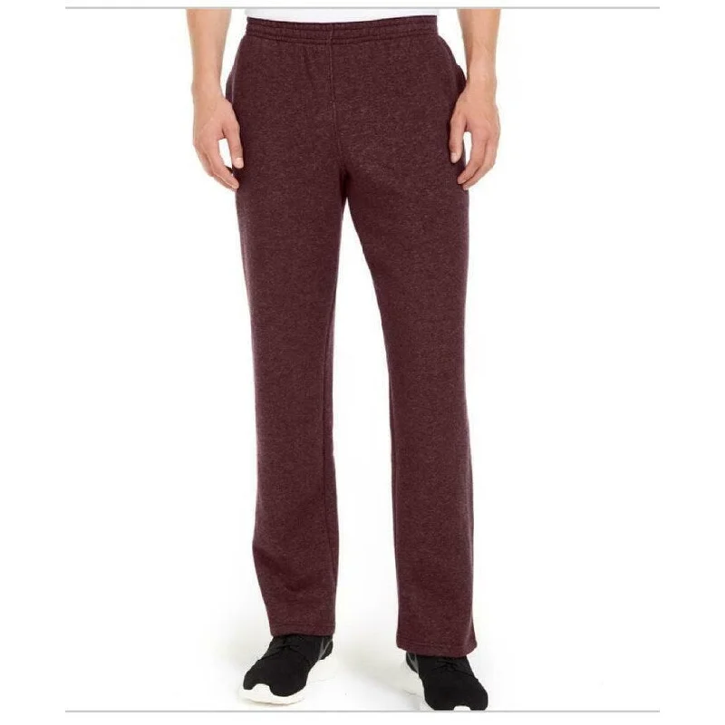 Men's smart business casual pants-Ideology Men's Open-Hem Fleece Sweatpants Purple Size Small