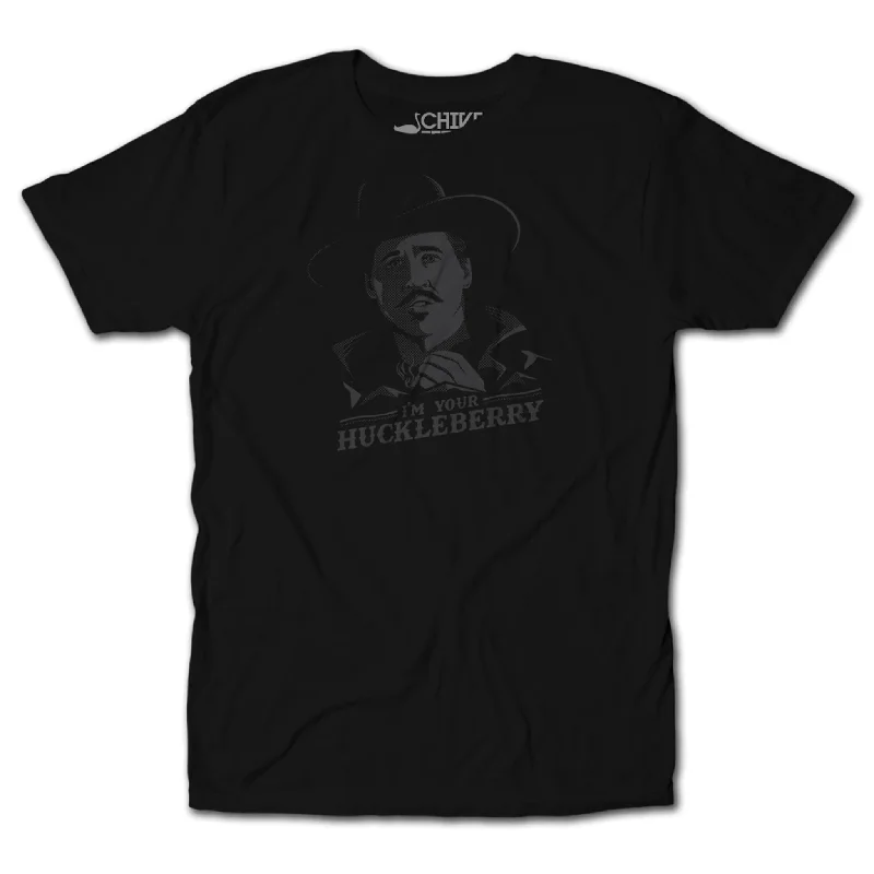 Men’s short-sleeve knit tees-Im Your Huckleberry Blackout Tee