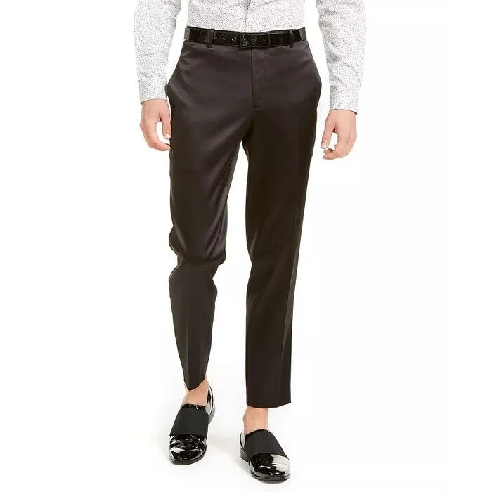 Men's cushioned padded pants-INC International Concepts Men's Onyx Slim-Fit Embroidered Tuxedo Pants Black Size 32X32