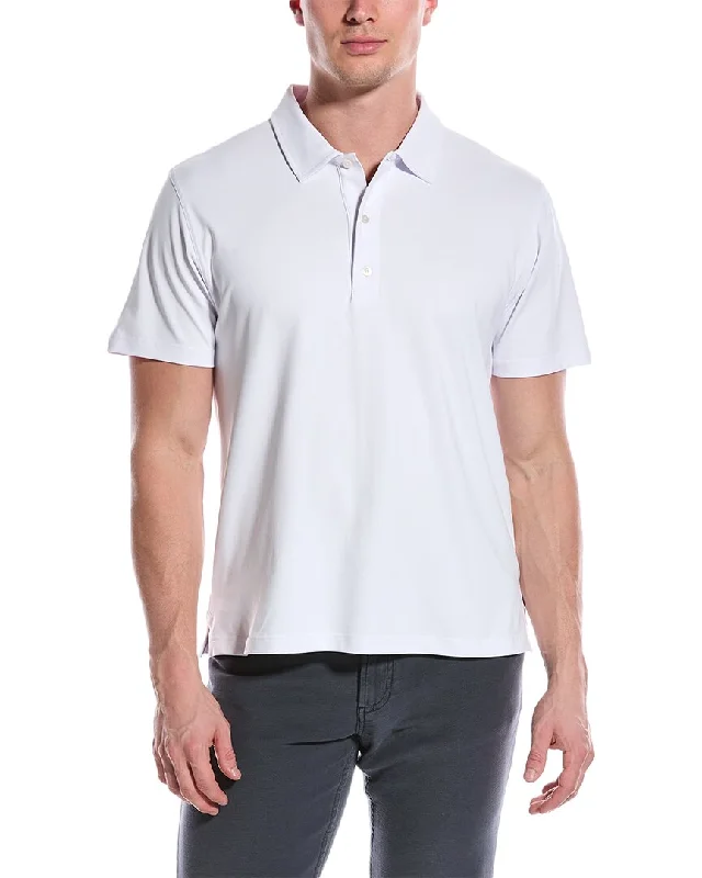 Men’s short-sleeve hybrid tops-J.McLaughlin Solid Fairhope Polo Shirt