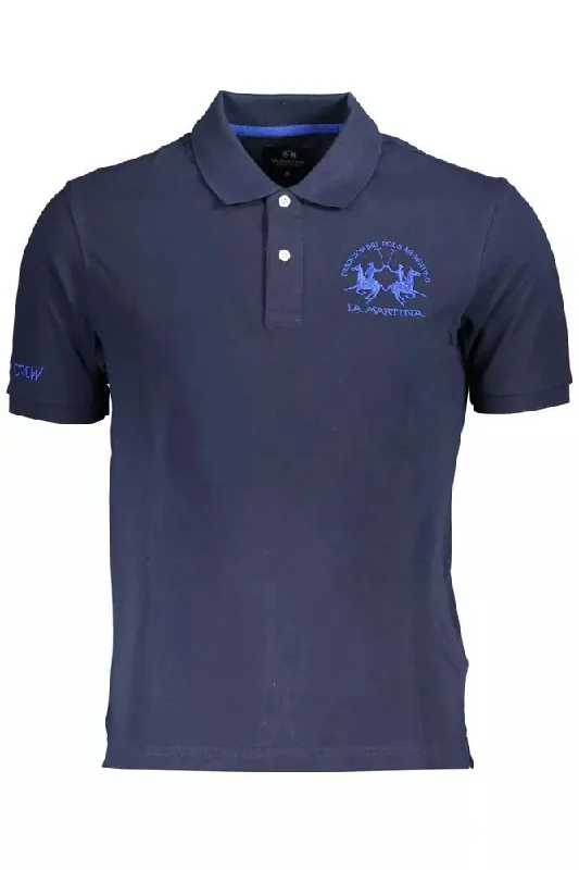 Men’s short-sleeve opal polos-La Martina Elegant  Cotton Polo Men's Shirt