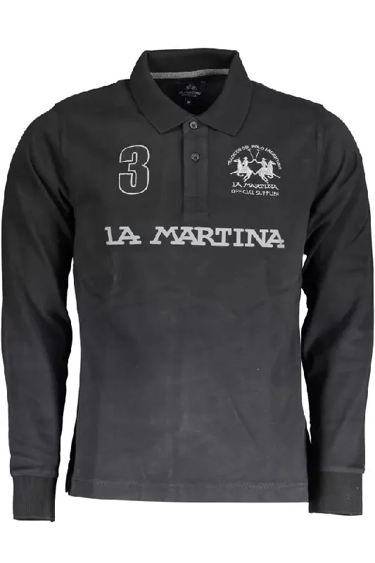 Men’s short-sleeve yacht tees-La Martina Elegant Long Sleeve  Polo Men's Shirt