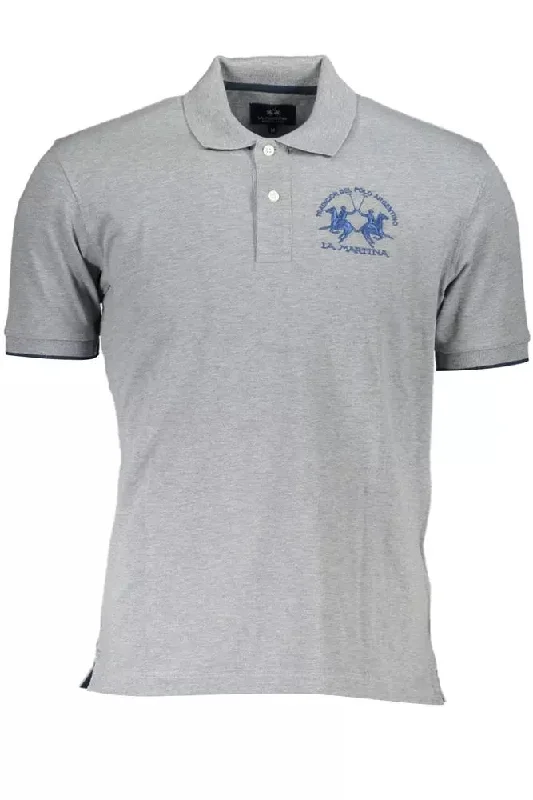 Men’s short-sleeve dote tops-La Martina Elegant  Polo with Contrasting Men's Details